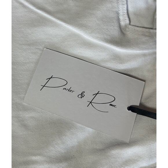 NEW Parker & Rowe White Capri Jeans Pull On Elastic Waist Rhinestone Fringe XL - Picture 10 of 12